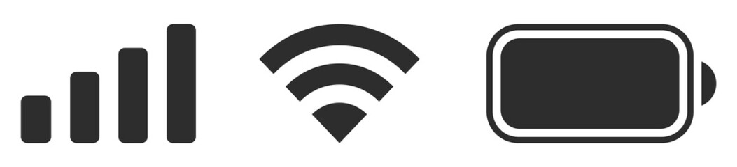 Notification bar battery wifi signal icons PNG illustration