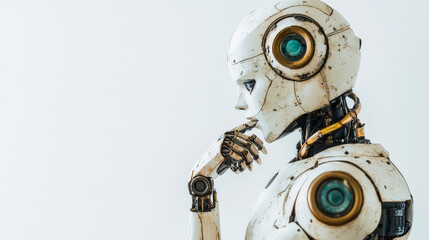 A shabby robot thinking