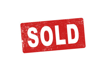 Sold stamp red rubber stamp on white background. Sold stamp sign. Sold stamp.