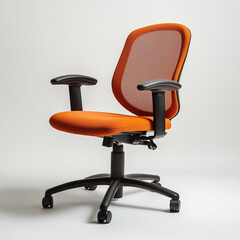 orange office chair isolated oh white background