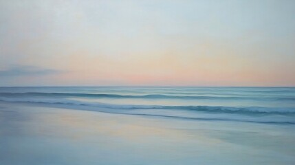 Fototapeta premium Seascape at Dawn: Serene Coastal Painting