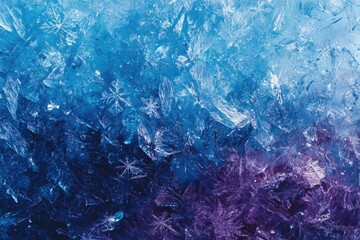abstact background of snowflakes and ice in cool colours