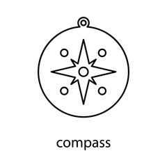 compass concept line icon. Simple element illustration. compass concept outline symbol design.