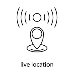 live location concept line icon. Simple element illustration. 
live location concept outline symbol design.
