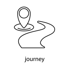 journey concept line icon. Simple element illustration. 
journey concept outline symbol design.