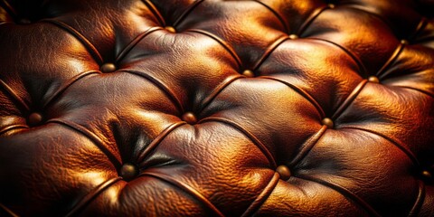 Close-Up Dark Leather Texture with Intricate Patterns and Rich Tones Showcasing the Beauty of Natural Materials in a Soft, Elegant Setting for Textural Photography Enthusiasts