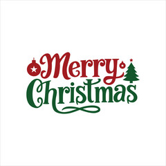 Merry Christmas lettering typography Vector holiday illustration element design