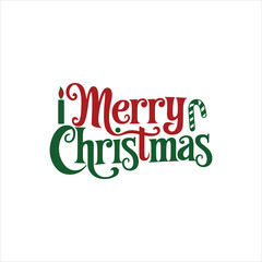 Merry Christmas lettering typography Vector holiday illustration element design