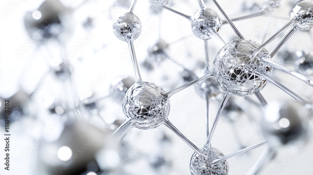 Poster geometry model, showcasing interconnected geometric shapes and nodes that symbolize quantum entangle