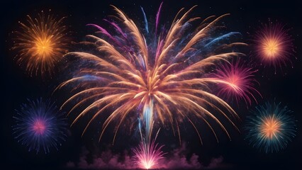 Fototapeta premium AI generated fireworks with unique patterns and vibrant colors