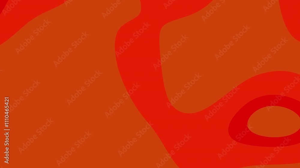 Poster vivid abstract shapes and fluid dynamics in vivid red and orange color palette