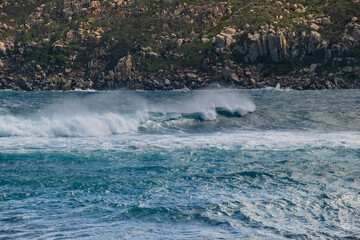 Mediterranean seascape of Gallura coast in northern Sardinia island, Italy