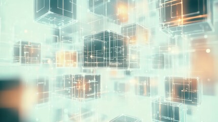 Obraz premium computing, featuring swirling patterns of data and light beams emanating from a central