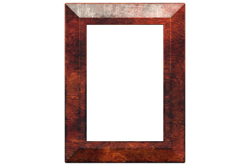 cornice in legno su fondo trasparente isolato 