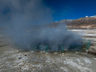 The geothermal springs in Tibet, China