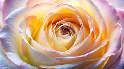 Delicate Close-Up Rose in Soft Pastel Colors for Wedding and Love Celebrations - Macro Photography Perfect for Wellness and Congratulations Card Concepts