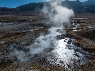 The geothermal springs in Tibet, China