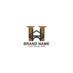 brand logo h initial icon with creative vector illustration