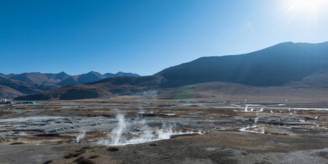 The geothermal springs in Tibet, China