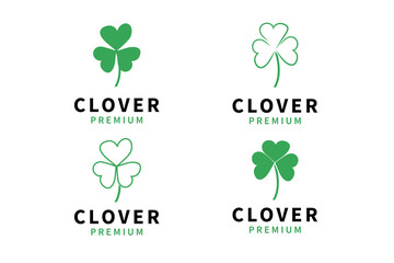 Set of collection green clover icon logo design vector illustration