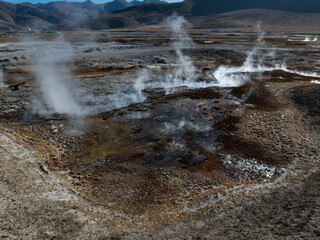 The geothermal springs in Tibet, China