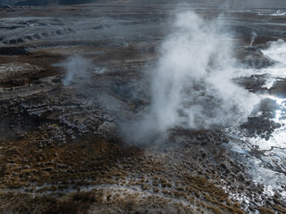The geothermal springs in Tibet, China