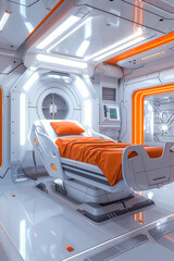 Obraz premium ward in the hospital of the future Generative AI