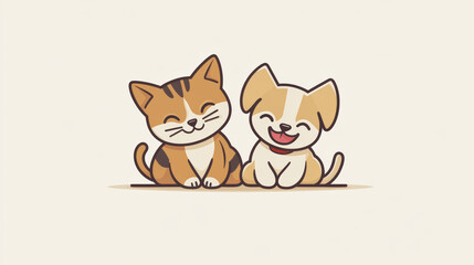 Obraz premium cat and dog