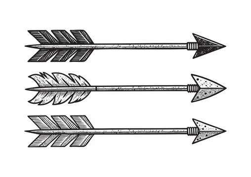 vintage arrow engraving vector illustration