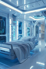 Fototapeta premium ward in the hospital of the future Generative AI