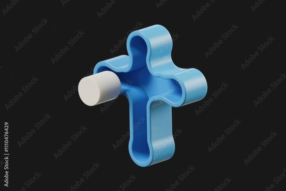 Aufkleber a 3d rendered image showing a blue figure with a white cylinder inserted.