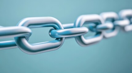 Obraz premium A chain link is shown in a close up