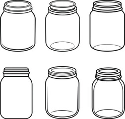 Mason Jar Icon Vector Silhouette, mason jar Illustration cut file, mason jar Silhouette on a white background