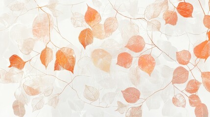 Elegant 4K floral background with hand-drawn rose gold leaves, blossoms, and branches, perfect for wedding, Christmas, and New Year greeting cards and invitations
