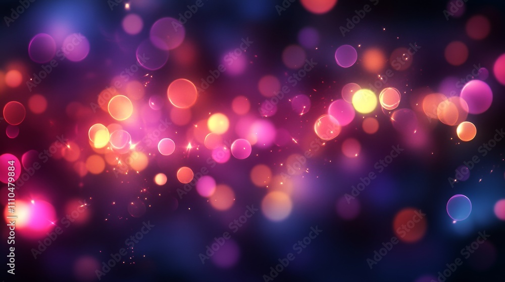 Poster colorful bokeh lights creating an abstract background effect