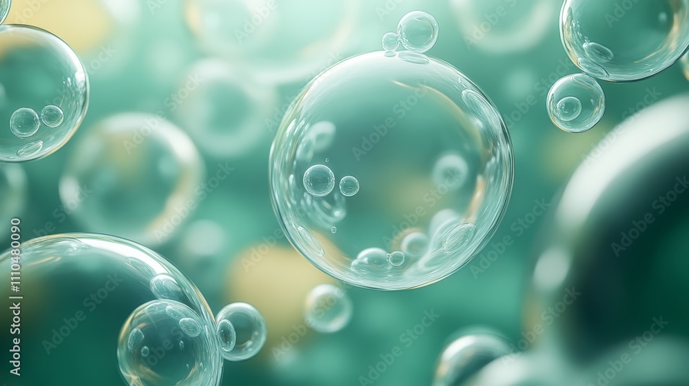 Poster bubbles in various sizes creating a whimsical background scene