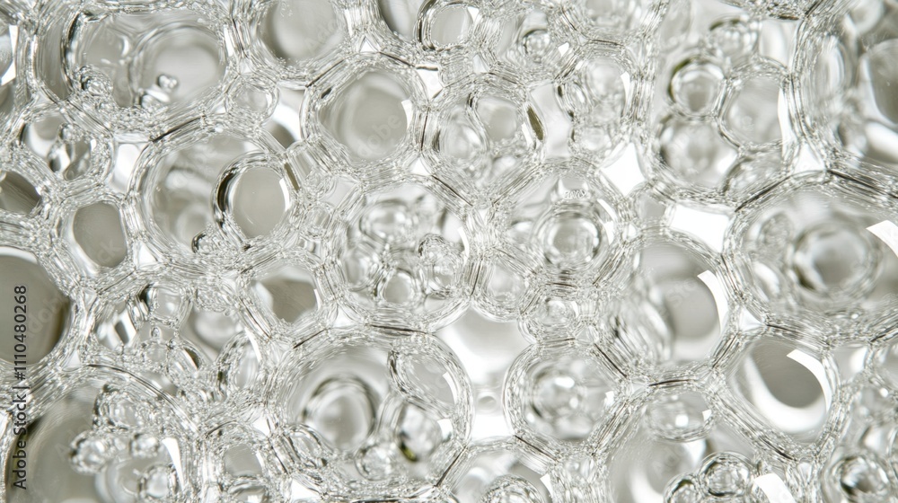 Poster abstract pattern of clear bubbles in various sizes and shapes