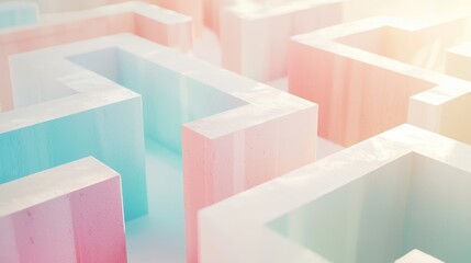 Abstract Creative Business Concept with Colorful Geometric Shapes Representing Innovation and Strategy in Modern Design