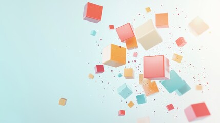 Colorful 3D Floating Cubes and Graphs in Abstract Space for Dynamic Visual Representations