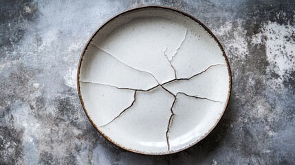 Cracked Plate on Textured Background