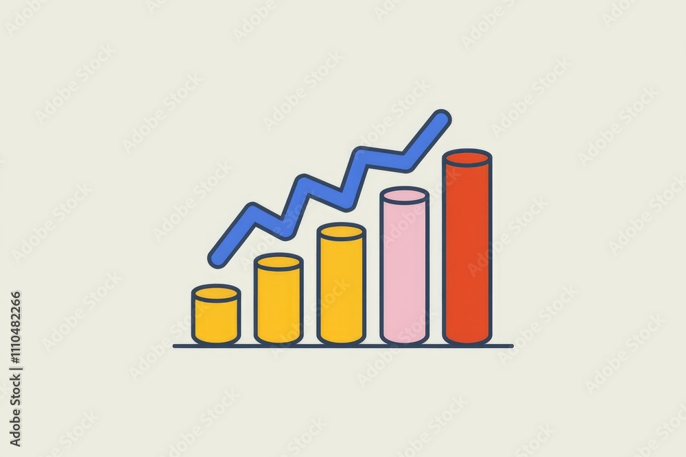 Poster An upward trending bar graph shows consistent growth and positive progress over time.