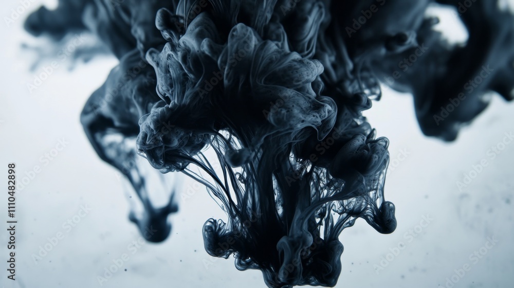 Poster ink flowing in water creating abstract artistic patterns