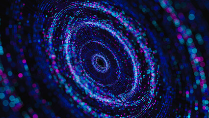 Big data artificial intelligence machine learning neural network flow complex information science innovation technology data analysis visualization cyberspace future. 3d rendering..