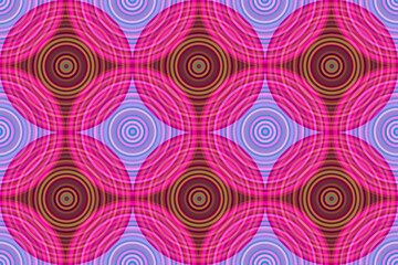 細い重なり合う多重の円のシームレス模様 ピンク 茶色