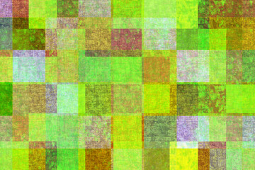 カラフルな方眼の布目模様 黄緑のバリエーション