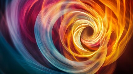 Fototapeta premium Abstract Light Trails Forming Spirals and Organic Shapes in Colors
