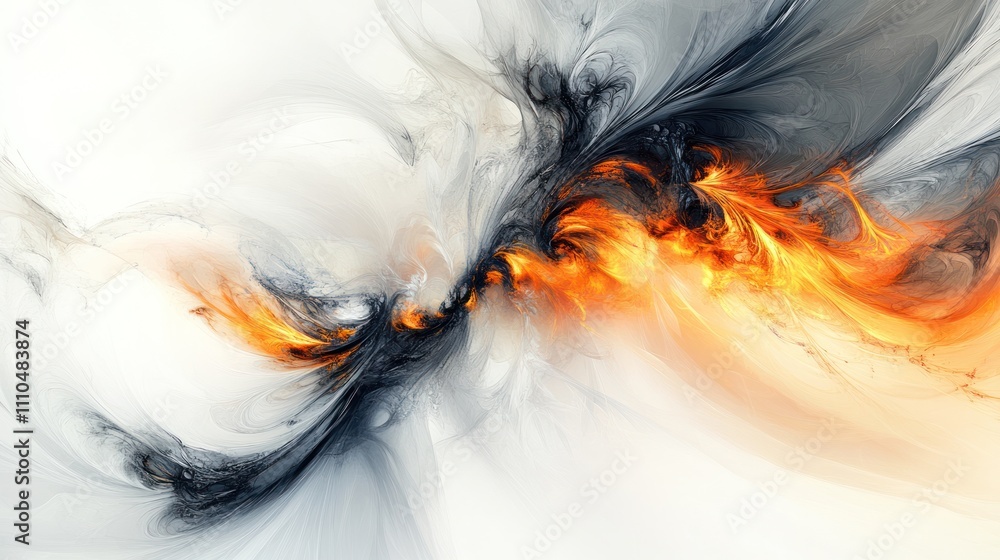 Poster flames, with intricate patterns and textures resembling flickering fire. the dynamic composition fea