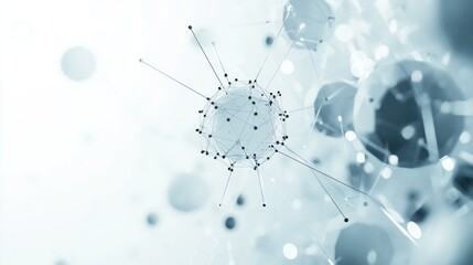 architecture design featuring geometric shapes and interconnected nodes floating against a clean white background