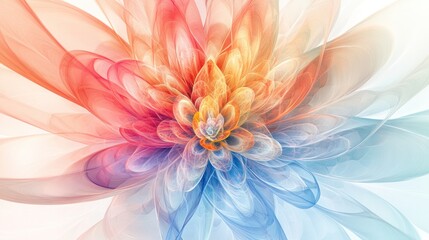 Fototapeta premium flower, showcasing delicate petals that appear to be made of light. The image conveys a sense of tranquility, with soft,