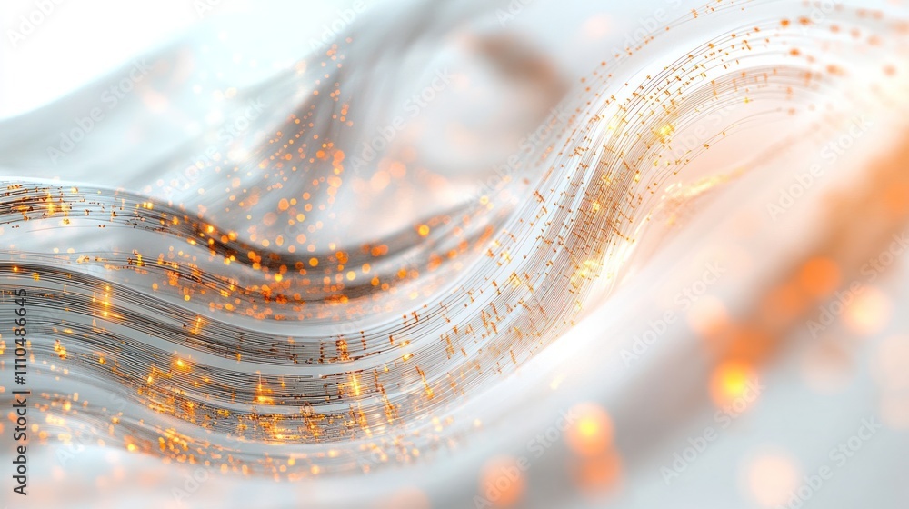 Poster computing architecture with interlaced circuits and energy waves the clean white background highligh